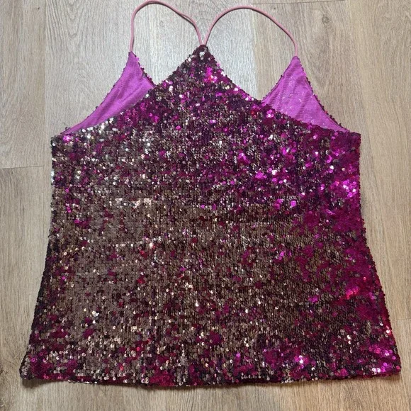Anna-Kaci Pink Sequin Top Sparkle & Shine Collection Size XXL - Picture 3 of 8